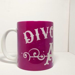 Hand Made- Fun Divorced AF - colorful coffee tea mug - New - Dishwasher Safe